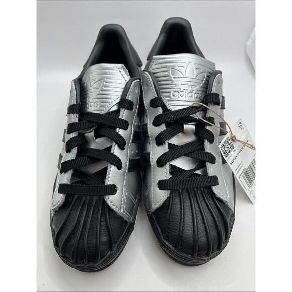 Adidas Superstar 82 Women’s Metallic Silver/Black Size 5 - Picture 2 of 9